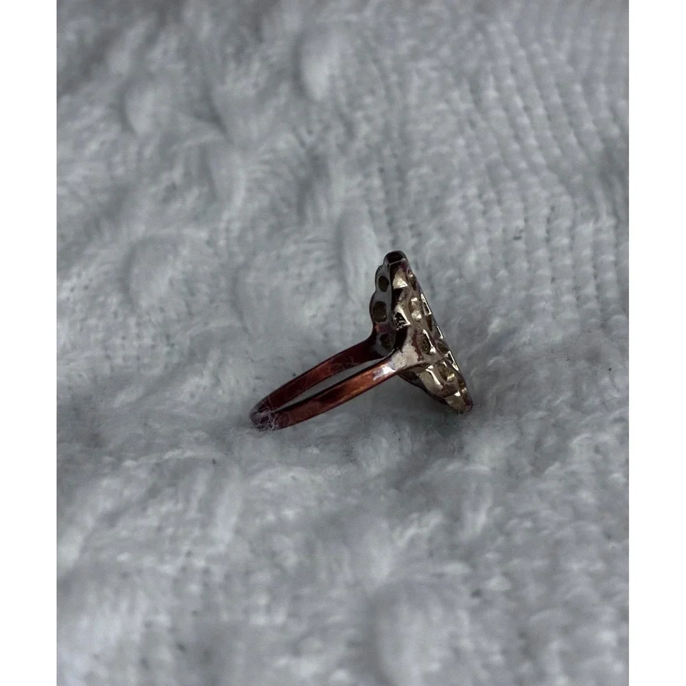 Star of David Filigree Ring Silver Tone Judaica Jewish Jewelry Size 6.75